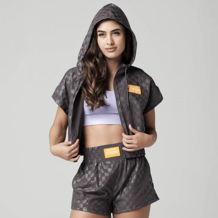 Bring Your Power Short Sleeve Zip-Up Hoodie