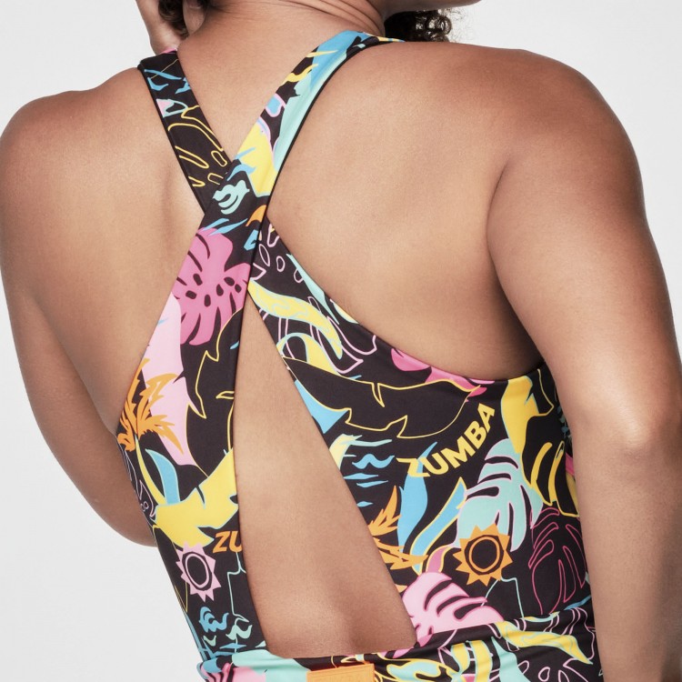 Zumba Palm Party Bodysuit Skort Dress