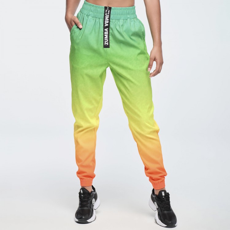 Funscape High Waisted Zip Front Track Pants
