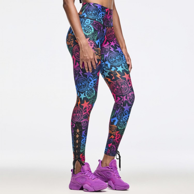 Zumba Libre High Waisted Ankle Legging With Lace Up Details