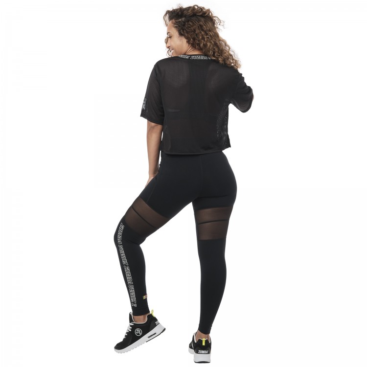 Zumba Mesh Crop Baseball Top