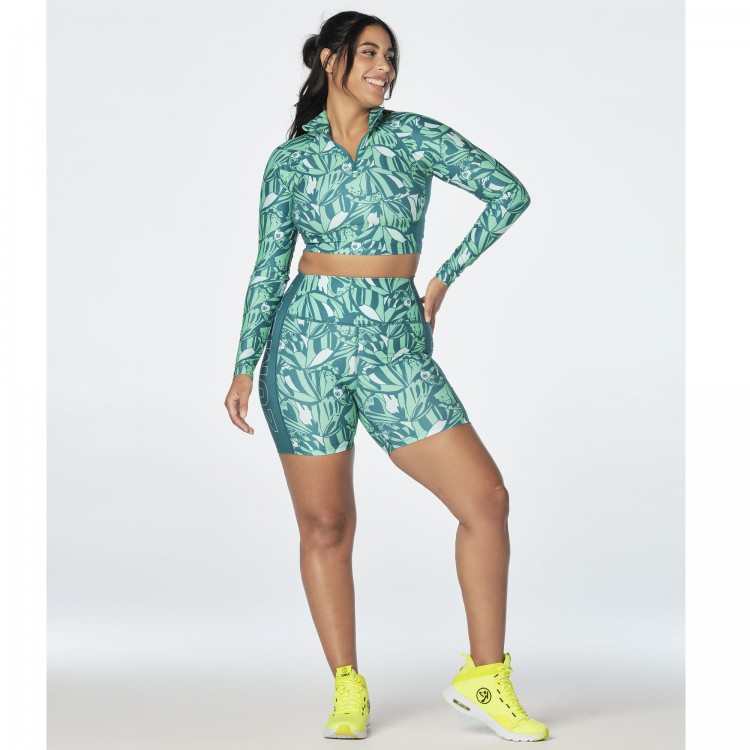Zumba Butterfly Long Sleeve Crop Top