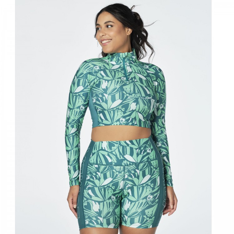Zumba Butterfly Long Sleeve Crop Top
