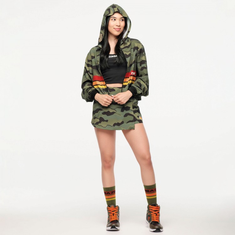Zumba Explore Crop Woven Zip-Up Hoodie