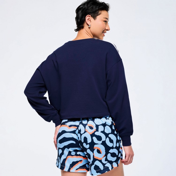 Victory Crew Neck Long Sleeve Boxy Crop Top