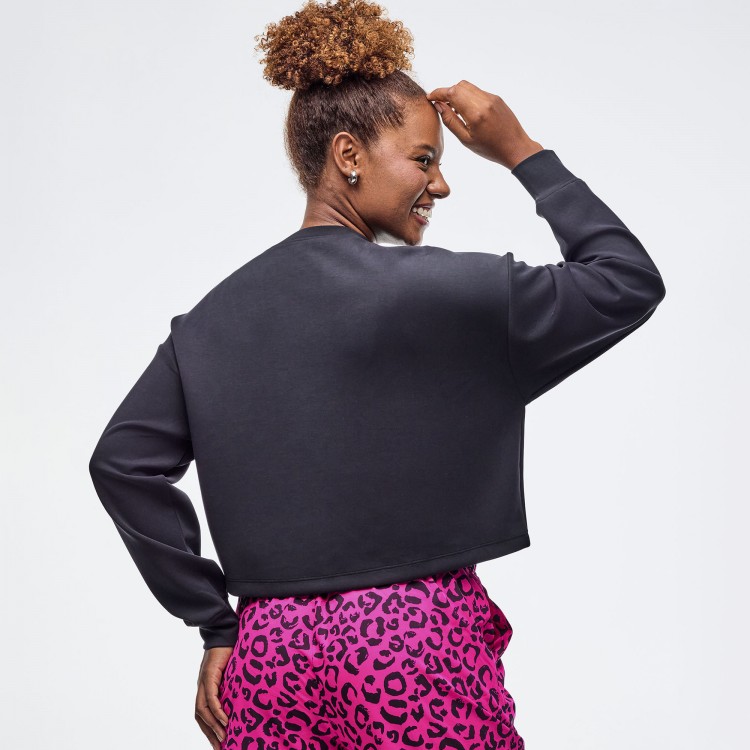 Sizzlin Long Sleeve Oversized Crop Top