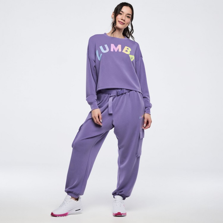 Pastel Modal Long Sleeve Oversized Crop Top