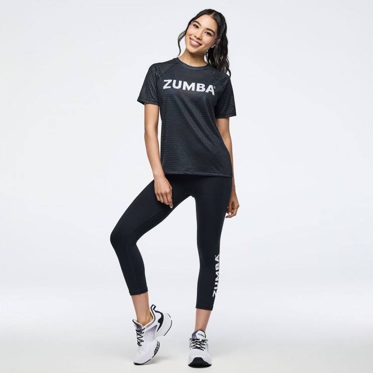 Zumba Basic Mesh Crew Neck Top