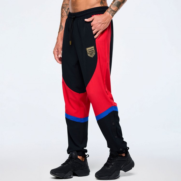 Mens Woven Track Pants With Inserts And Side Snaps