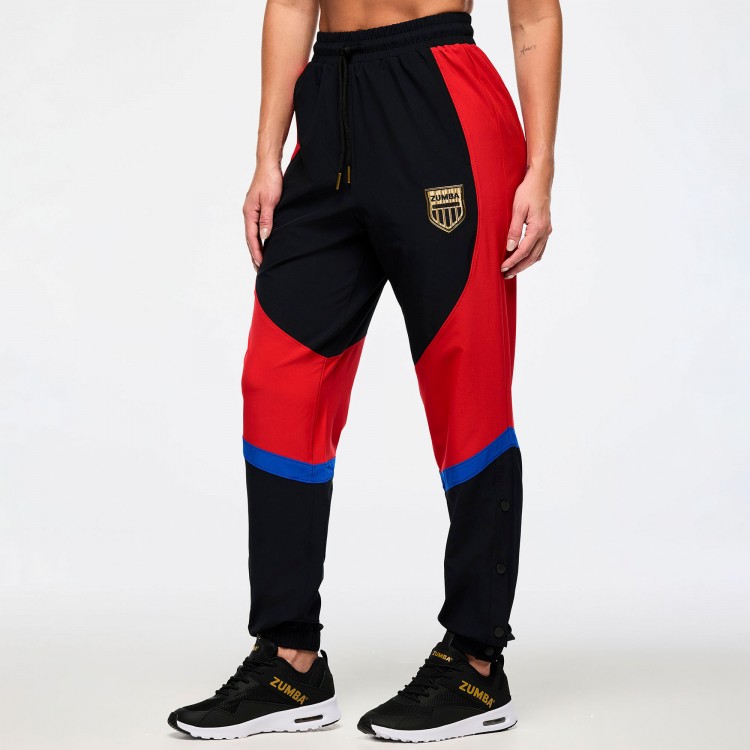 Mens Woven Track Pants With Inserts And Side Snaps