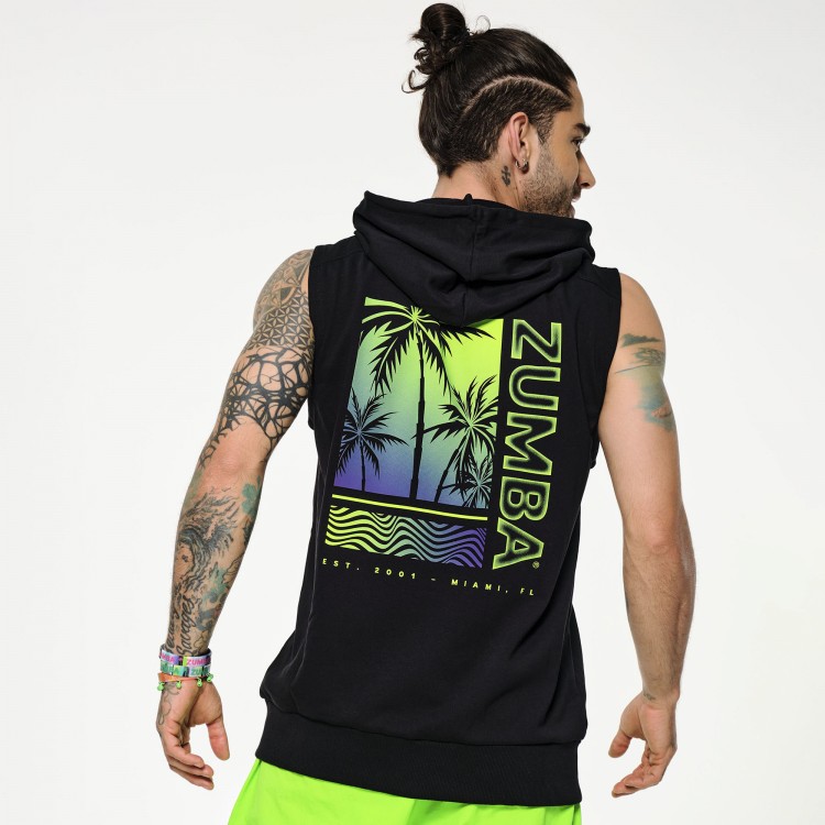 Zumba Glow Sleeveless Zip-Up Hoodie