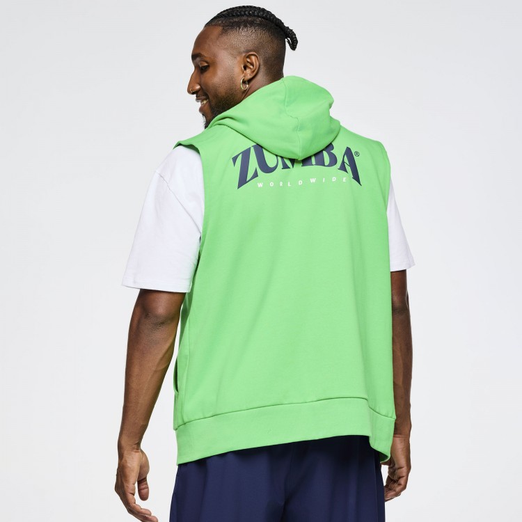 Zumba Out Loud Mens Sleeveless Zip Up Hoodie