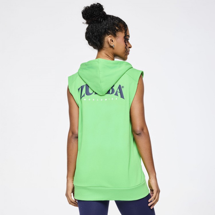 Zumba Out Loud Mens Sleeveless Zip Up Hoodie