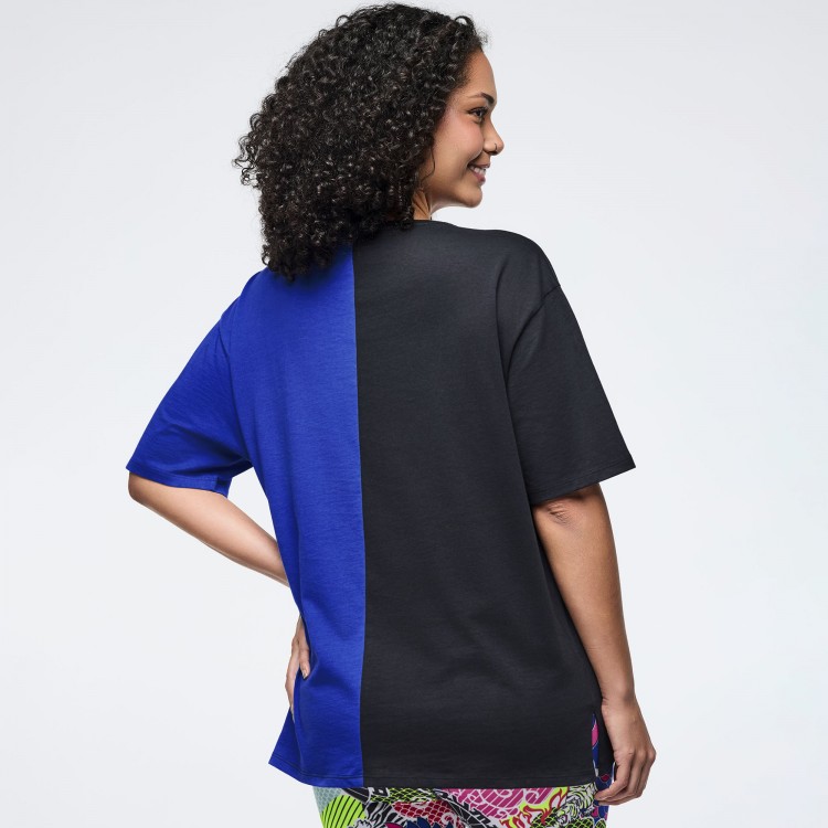 Eastern Flavor Mens Oversized Two-Tone Crew Neck Tee