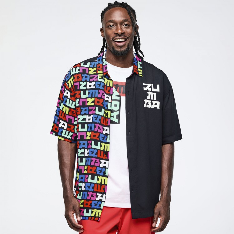 Eastern Flavor Mens Short Sleeve Button Up