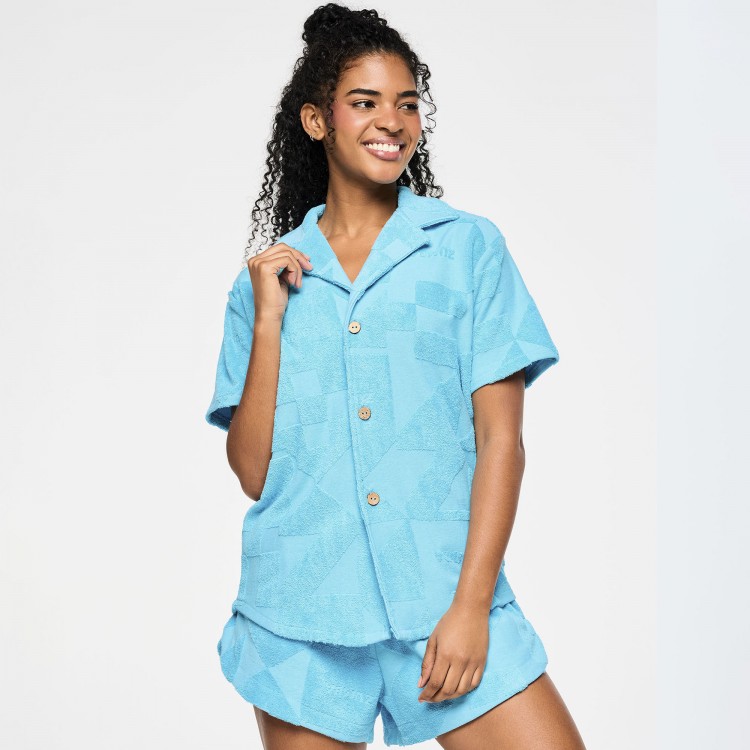 Zumba Rays Terry Button Down