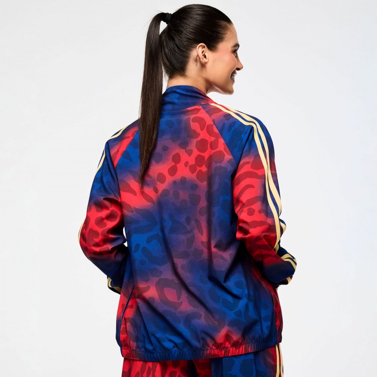 Victory Zip Up Mock Neck Woven Raglan Jacket